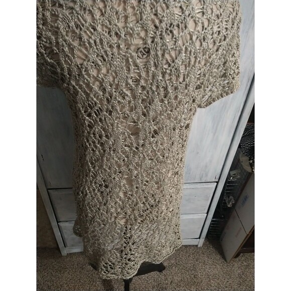 Eileen Fisher Linen Crotchet  Open Cardigan Ps Boho Beachy Cottage Core - Picture 3 of 8